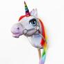 zabawki: Hobby horse, tęczowy jednorożec - koń na patyku