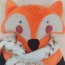 urodziny lisek lis w nakrapianym szaliku - leśna przytulanka