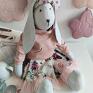 prezent różowe przytulanka królik to ręcznie szyta bawełniana zabawka w kolorze zajączek