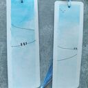 Akwarela Zakładka do Książki różne wzory z Tasiemką Rękodzieło Ptaki Niebo