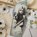 Zakładka decoupage w stylu vintage z pieskiem - ręcznie robiona Justyna Art