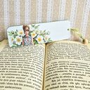 Zakładka do książki - Cudowne lata 70-te (drewniana, decoupage)