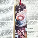 Zakładka do książki - Zaczytana kawoszka (drewno, decoupage)