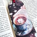 Zakładka do książki - Zaczytana kawoszka (drewno, decoupage)