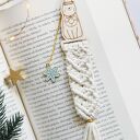 Makramowa zakładka do książki Świąteczny kotek | Zakładka z kotkiem