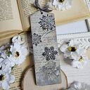 Zakładka świąteczna vintage z decoupage - ręcznie robiona (15x5 cm)
