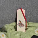 Zakładka do książki - zdobiona metodą decoupage