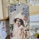 Zakładka świąteczna vintage z decoupage - Boże Narodzenie