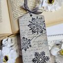 Zakładka świąteczna vintage z decoupage - ręcznie robiona (15x5 cm)