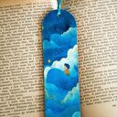 Zakładka do książki - Morska opowieść (drewniana, decoupage, wieloryb)