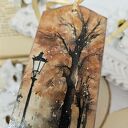 Zakładka jesienna do książki - decoupage na cienkiej sklejce