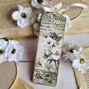 Zakładka kwiatowa decoupage Wiosna Motyl - ręcznie robiona zakładka Justyna Art