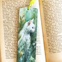 Ręcznie robiona zakładka do książki Kot i myszka - decoupage na drewnie