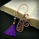 Ozdobna zakładka do książki z ametystem wire wrapping