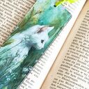 Ręcznie robiona zakładka do książki Kot i myszka - decoupage na drewnie