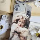 Zakładka świąteczna vintage z decoupage - Boże Narodzenie