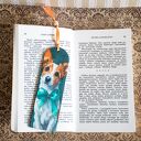 Zakładka do książki Mały Książę - drewniana z psem (ręcznie decoupage)