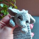 Zakładka do książki SŁONIK - ręcznie robiony szary słoń Moremi Dolls
