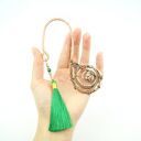 Zakładka do książki wire wrapping z malachitem i hematytem - zielony chwost