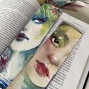 Zakladka papierowa Emerald Mist 1 ręcznie malowana akwarela