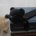 Zakładka do książki Czarny Kotek - ręcznie szydełkowana z włóczki