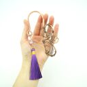 Ręczna zakładka do książki z ametystem i fioletowym chwostem (wire wrapping)