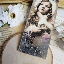 Zakładka świąteczna vintage - ręcznie robiona w technice decoupage (15 x 5 cm)