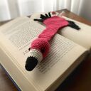 Zakładka do książki FLAMING dla dziecka - handmade na szydełku