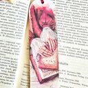 Zakładka do książki - Zaczytana kawoszka (drewno, decoupage)