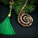Zakładka do książki wire wrapping z malachitem i hematytem - zielony chwost