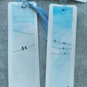 Akwarela Zakładka do Książki różne wzory z Tasiemką Rękodzieło Ptaki