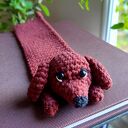 Zakładka do książki - Jamnik Dyzio, Jamniczek (handmade na szydełku)