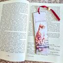 Zakładka do książki „Kot i pies” - drewniana, ręcznie wykonana metodą decoupage