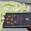 Zakładka do książki - zdobiona metodą decoupage, drewniana z naturalnym kamieniem