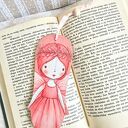 Zakładka do książki Żyrafka / Wróżka - drewniana handmade