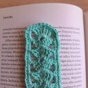 Oryginalna turkusowa zakładka do książki na szydełku - handmade