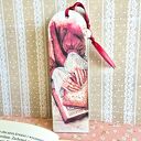 Zakładka do książki - Zaczytana kawoszka (drewno, decoupage)