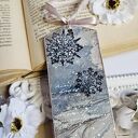 Zakładka świąteczna vintage - ręcznie robiona w technice decoupage (15 x 5 cm)