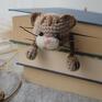 unikalne miłośników kotów zakładka do książki beżowy kotek dla kociarza