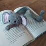 szare słoń szydełkowa do książki w postaci zakładka