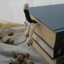 Zakładka do książki z sympatycznym kotem wykonana z włóczki na szydełku. • długość ok. 23 cm (bez głowy i ogona)