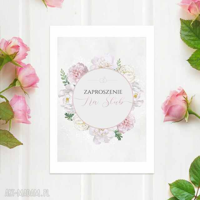 Zaproszenia ŚLUBNE z kopertą GOTOWE, 10 sztuk, Glamour, Boho