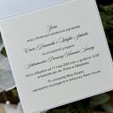 Eleganckie zaproszenia komunijne - wzór 28E (biel i złoto)