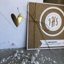 Zaproszenie na Komunię Świętą z hostią - kraft i biel, personalizacja GRATIS