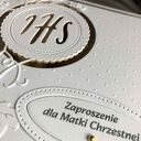 Zaproszenie komunijne dla matki chrzestnej w pudełku