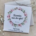 Zaproszenia komunijne dla dziewczynki - kwiatowy wianek