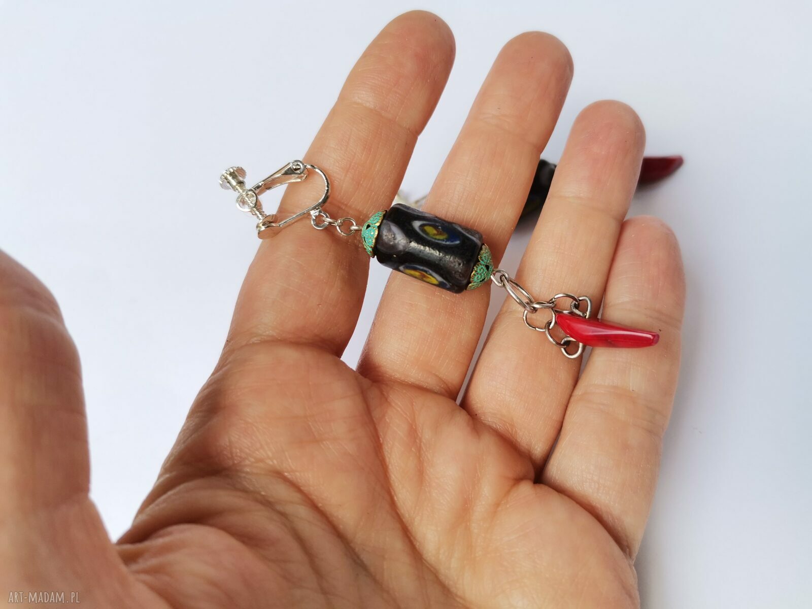 Klipsy boho z frędzlami Frida Folk Box X1 - ręcznie robione