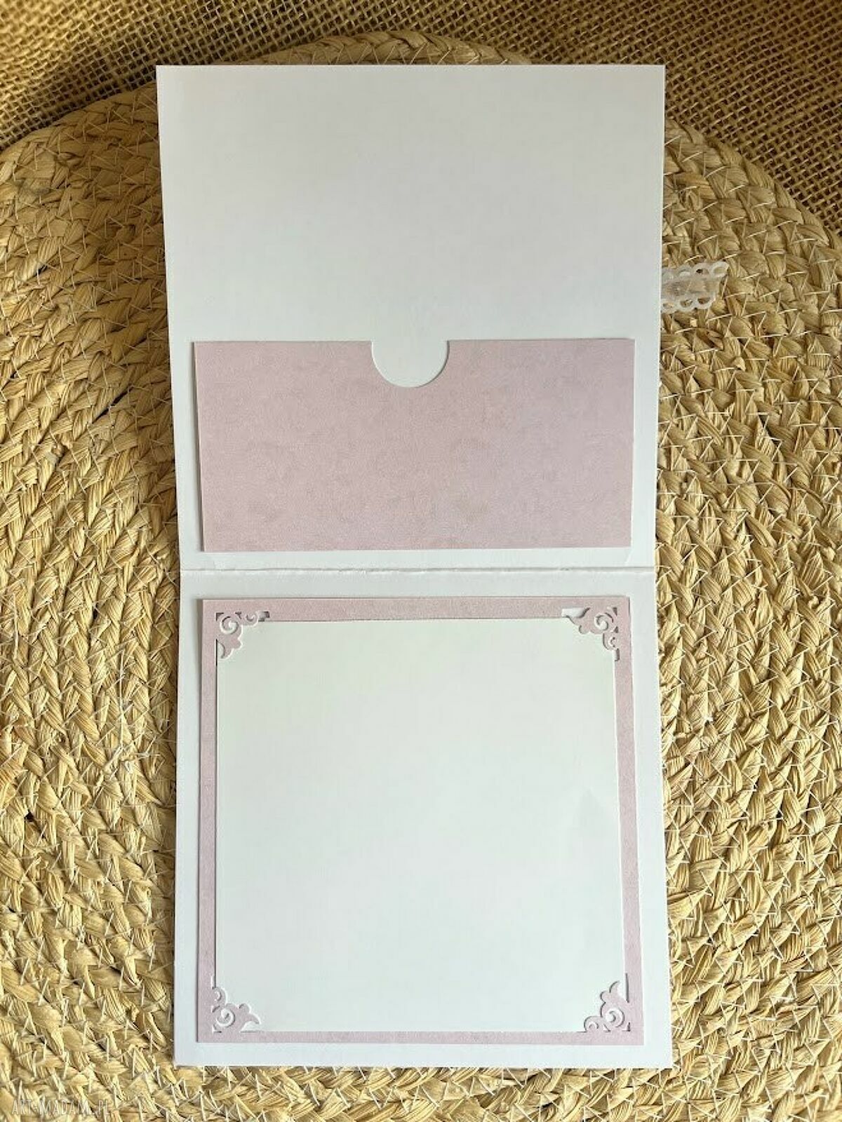 Kartka ślubna z bukietem kwiatów - ręcznie robiona scrapbooking