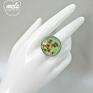 zielone pierścionki pierścionek 0447/ mela - kwiaty