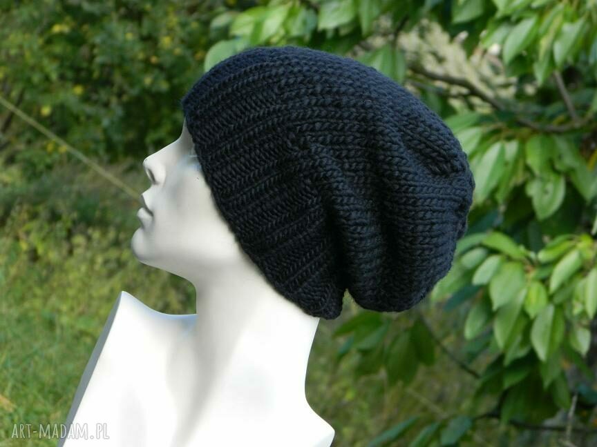 100% wool * unisex * klasyk * zimowa wełniana czapka * czarna